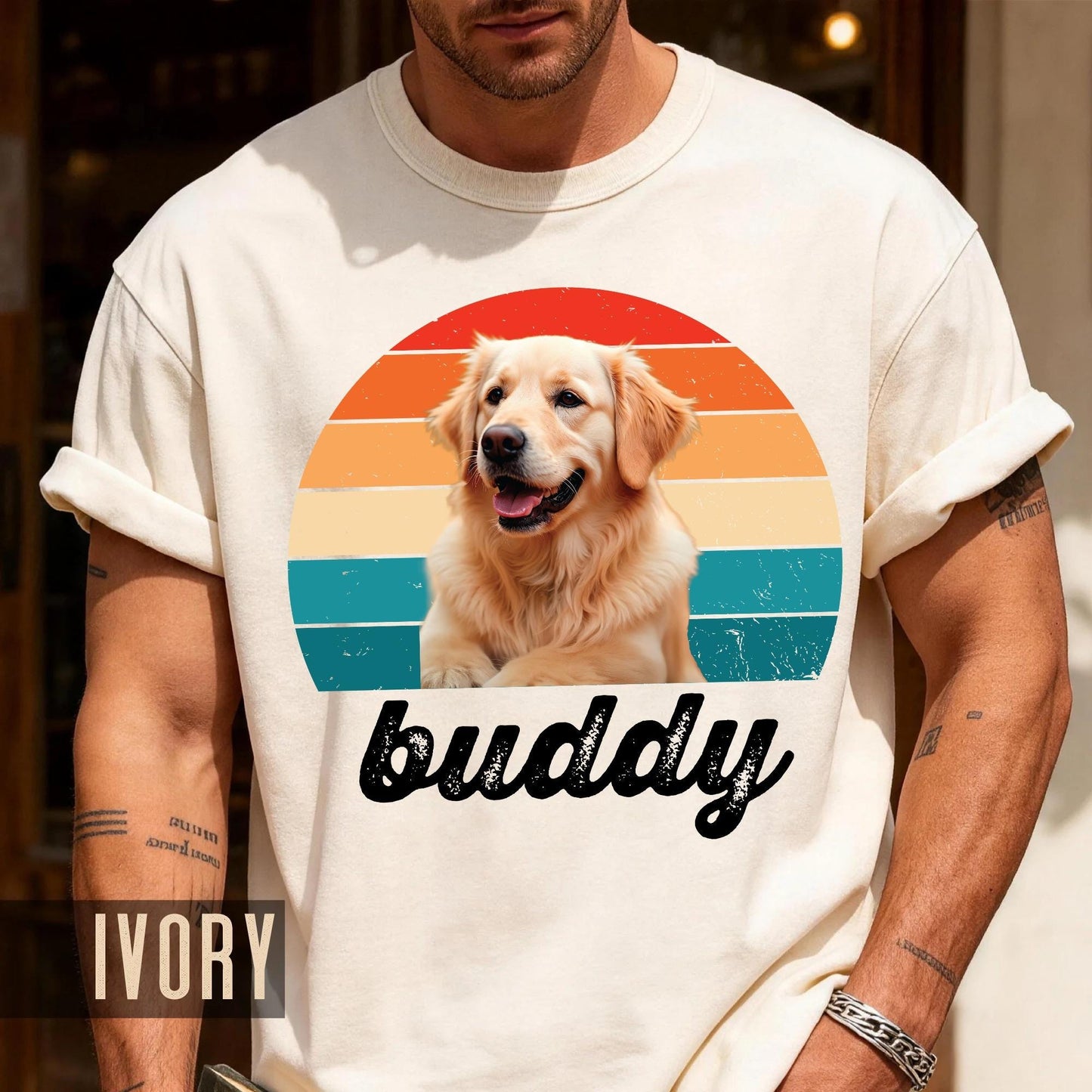 Custom Dog Photo Shirt, Vintage Style Pet Memorial Gift