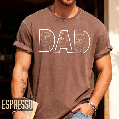 Custom Dog Dad Shirt with Faceless Pictures, Personalized Dog Portraits Gift, Father's Day Gift for Dog Owners, Cat Lover Dad Birthday Photo