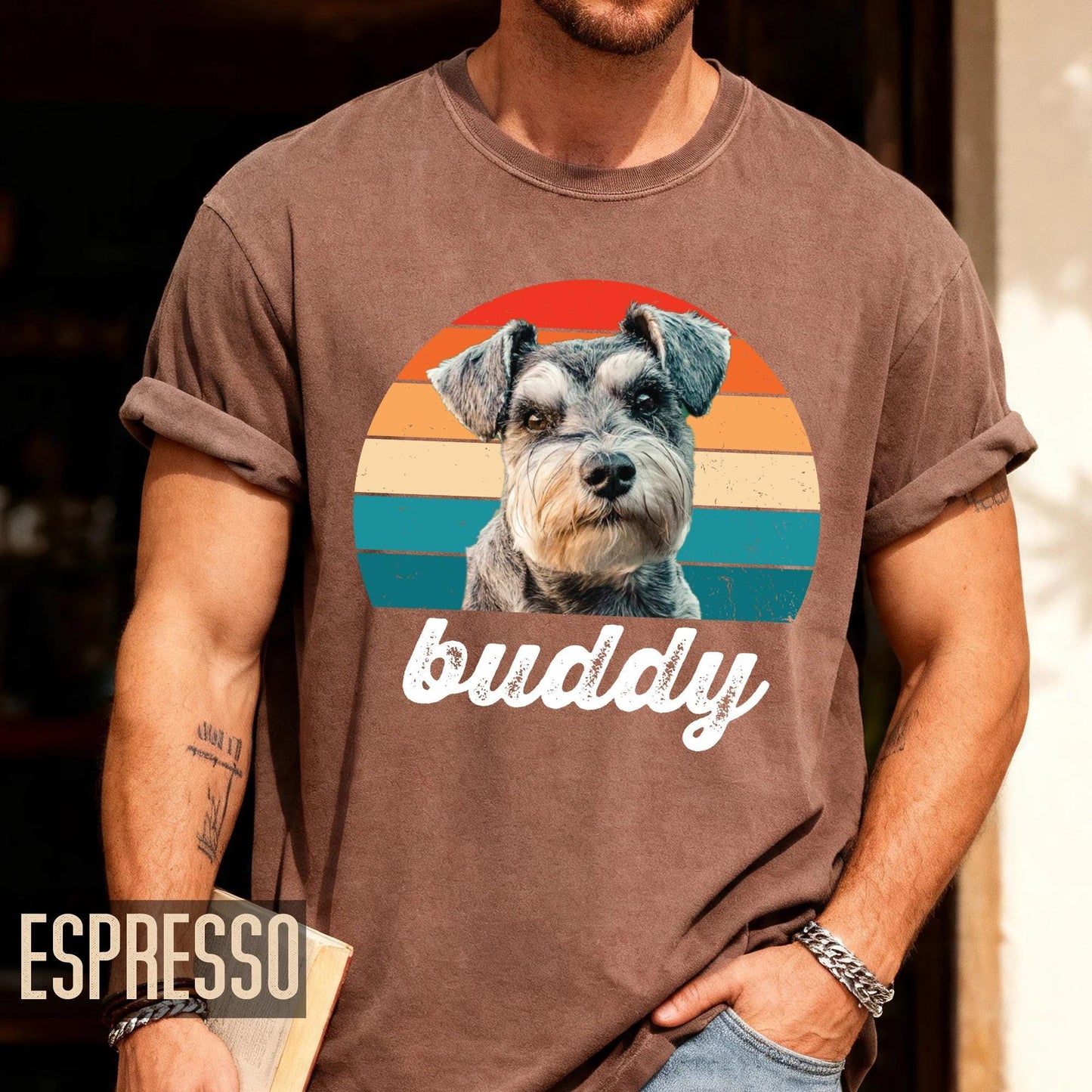 Custom Dog Photo Comfort Colors Shirt: Personalized Pet Dad Gift