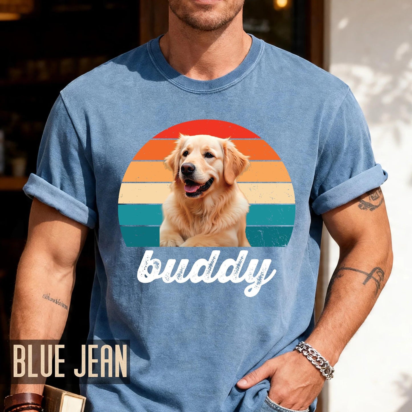Custom Dog Photo Shirt, Vintage Style Pet Memorial Gift