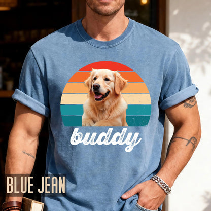 Custom Dog Photo Shirt, Vintage Style Pet Memorial Gift