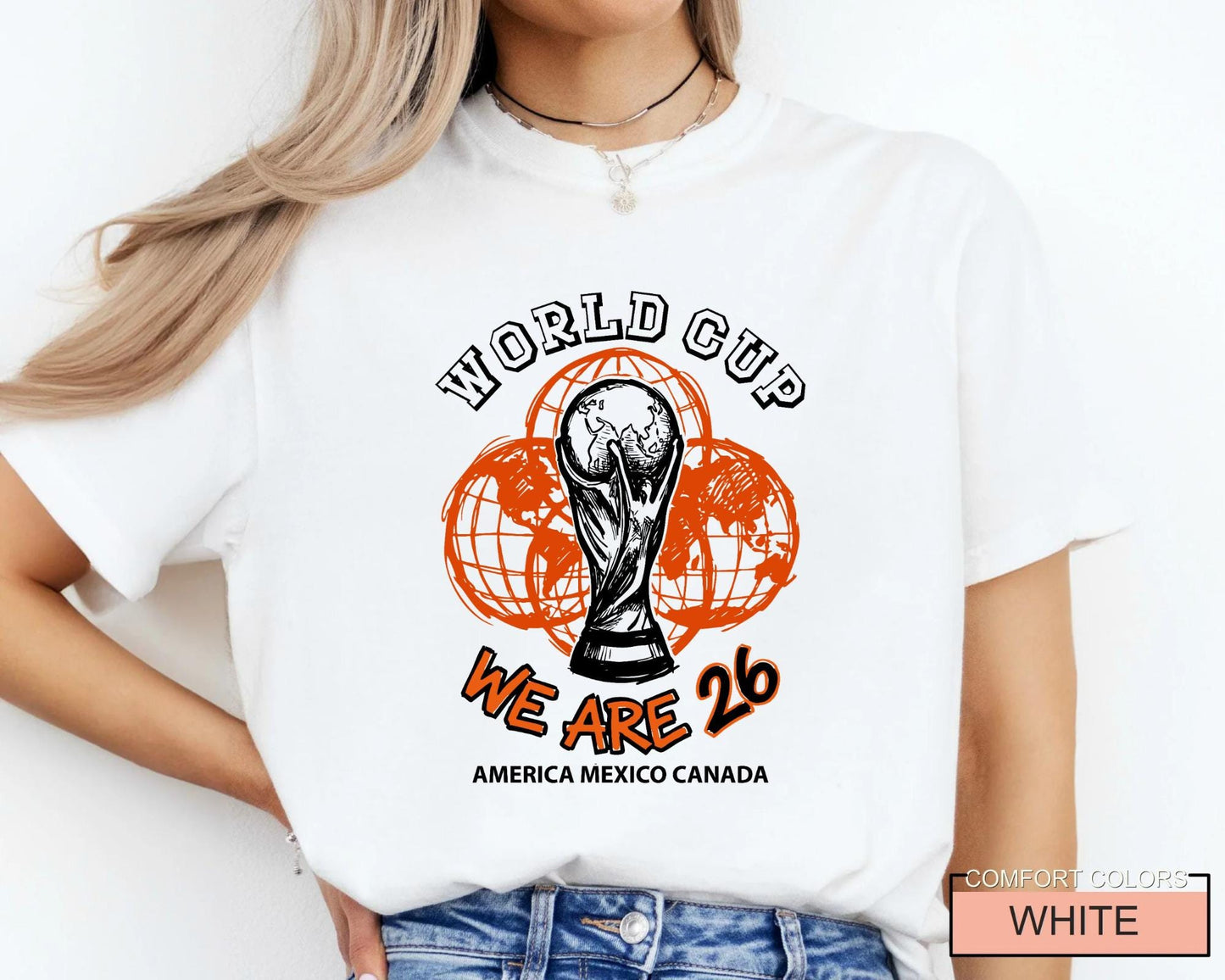 World Cup 2026 Soccer Shirt, We Are 26 Trophy Football Tee, America Mexico Canada Tournament Fan Top