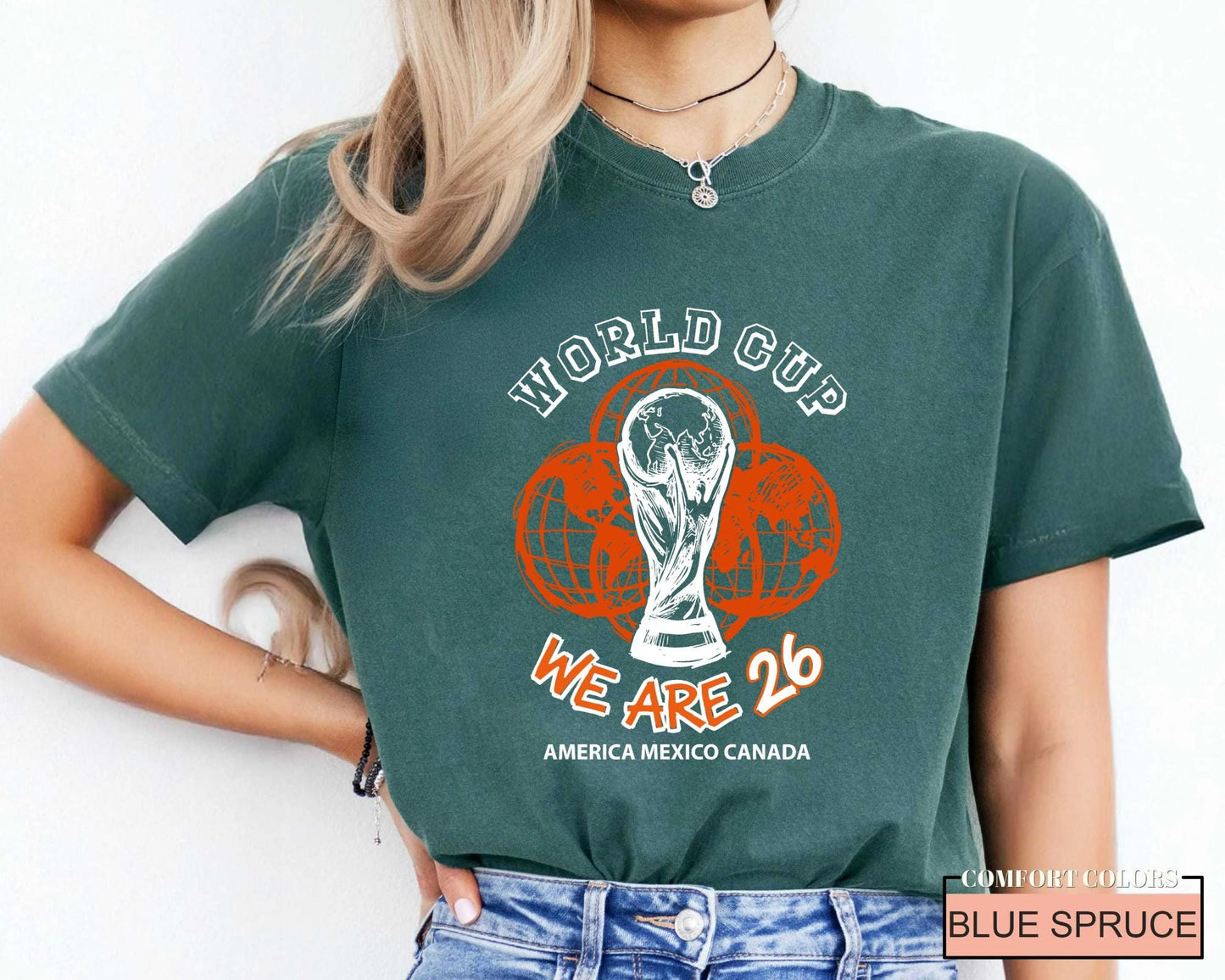 World Cup 2026 Soccer Shirt, We Are 26 Trophy Football Tee, America Mexico Canada Tournament Fan Top