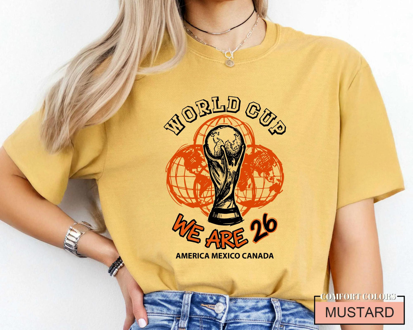 World Cup 2026 Soccer Shirt, We Are 26 Trophy Football Tee, America Mexico Canada Tournament Fan Top