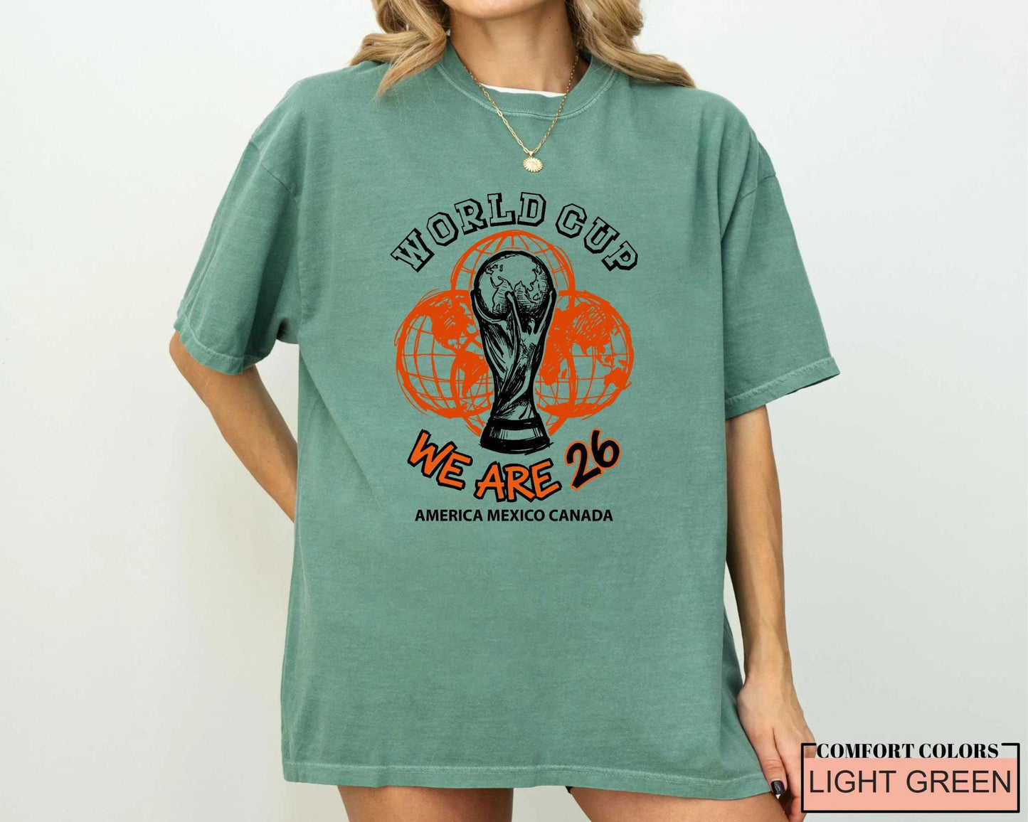 World Cup 2026 Soccer Shirt, We Are 26 Trophy Football Tee, America Mexico Canada Tournament Fan Top