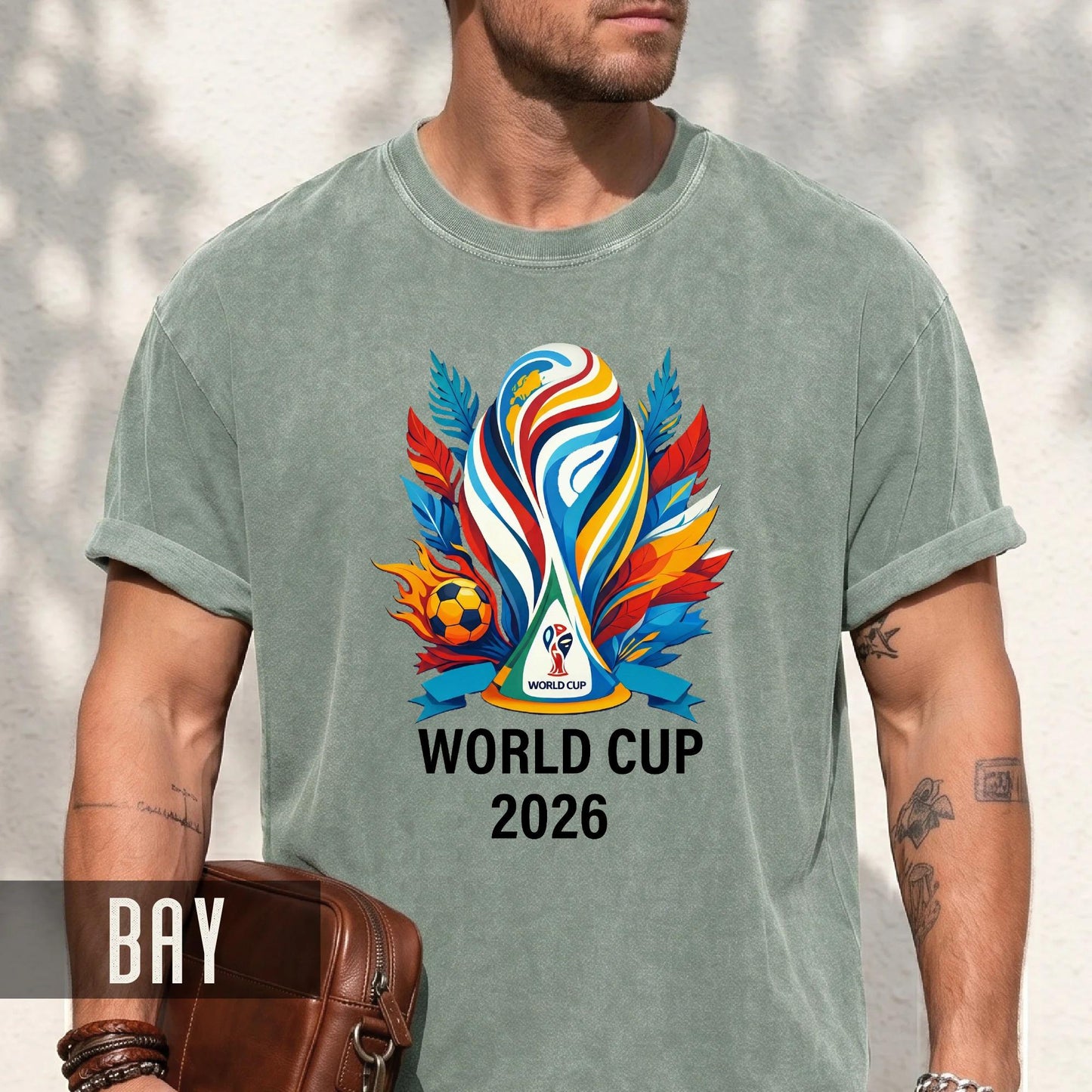 World Cup 2026 Soccer Shirt, Colorful Trophy Football Tee