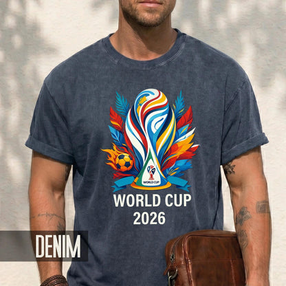 World Cup 2026 Soccer Shirt, Colorful Trophy Football Tee