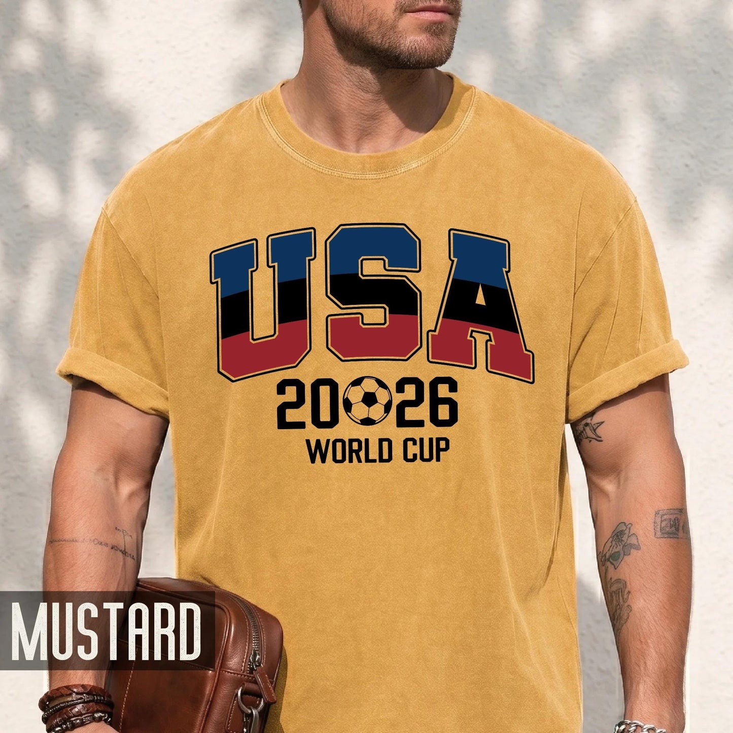 USA World Cup 2026 Soccer Shirt, Red White Blue Football Tee for Him