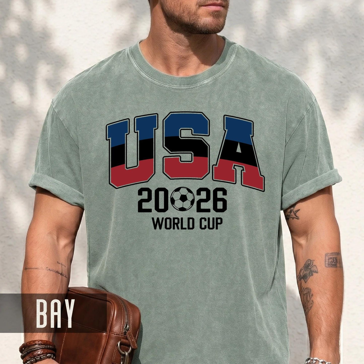 USA World Cup 2026 Soccer Shirt, Red White Blue Football Tee for Him