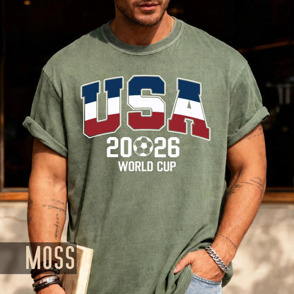 USA World Cup 2026 Soccer Shirt, Red White Blue Football Tee for Him