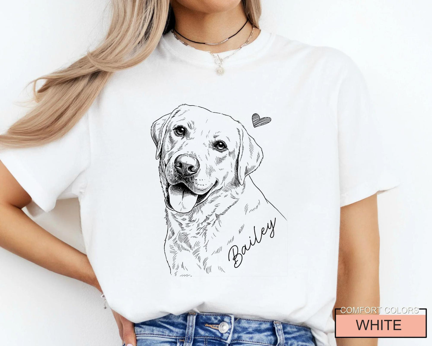 Custom Pet Photo Sketch Shirt, Personalized Dog Portrait Tee