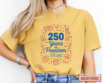 250 Years Freedom Firework 1776-2026 Shirt, Historical Anniversary Tee