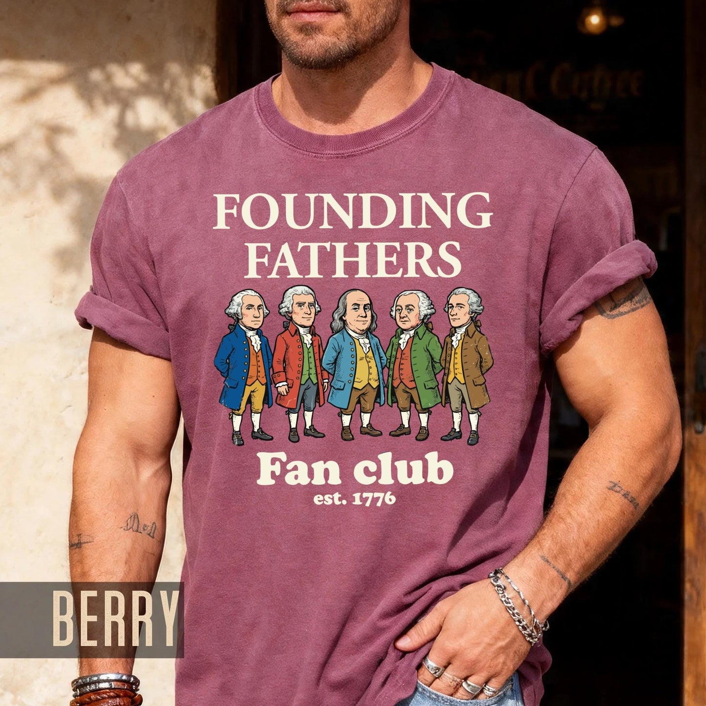 Funny Founding Fathers Fan Club Shirt, Retro American Revolution Leaders Tee