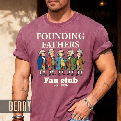 Funny Founding Fathers Fan Club Shirt, Retro American Revolution Leaders Tee