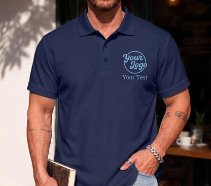 Custom Logo Embroidered Polo Shirt, Personalized Business Uniform Top