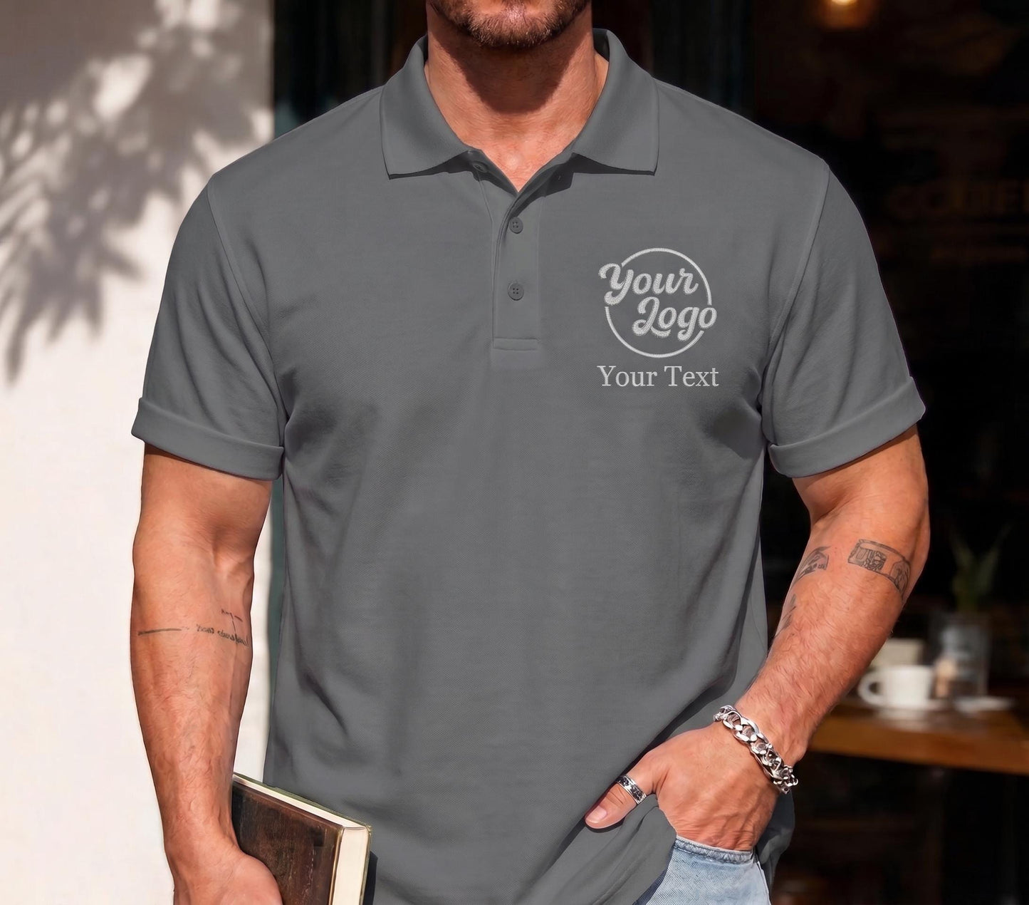 Custom Logo Embroidered Polo Shirt, Personalized Business Uniform Top
