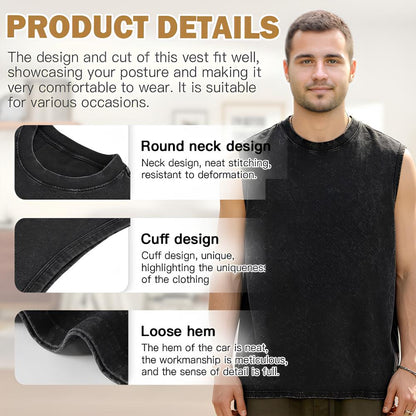 Funny Cat Tank Top for Grandpa - Grandpaw Muscle Shirt - Cat Owner Grandfather Gift