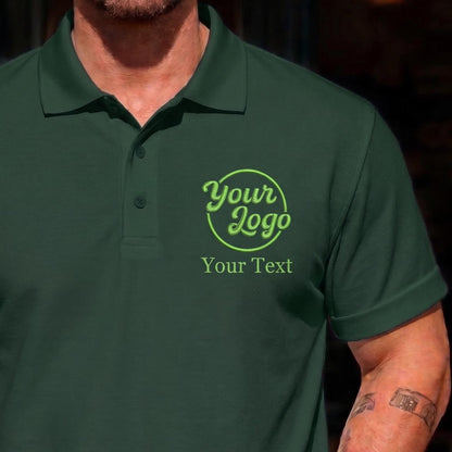 Custom Logo Embroidered Polo Shirt, Personalized Business Uniform Top