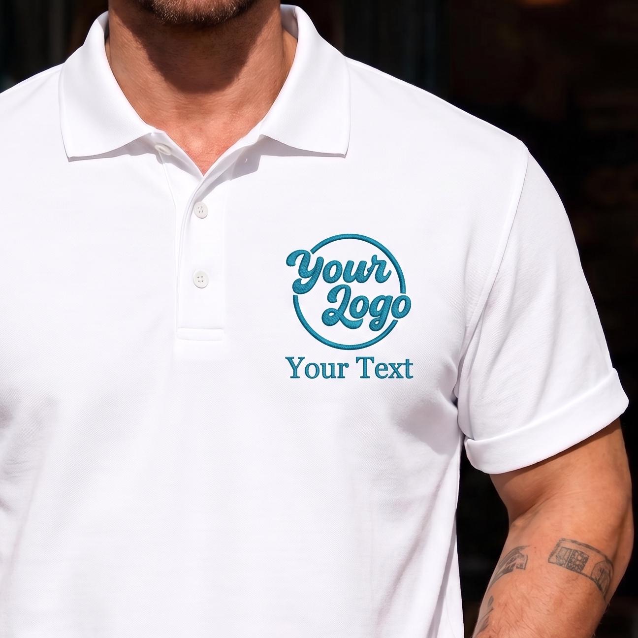 Custom Logo Embroidered Polo Shirt, Personalized Business Uniform Top