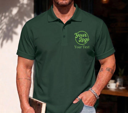 Custom Logo Embroidered Polo Shirt, Personalized Business Uniform Top