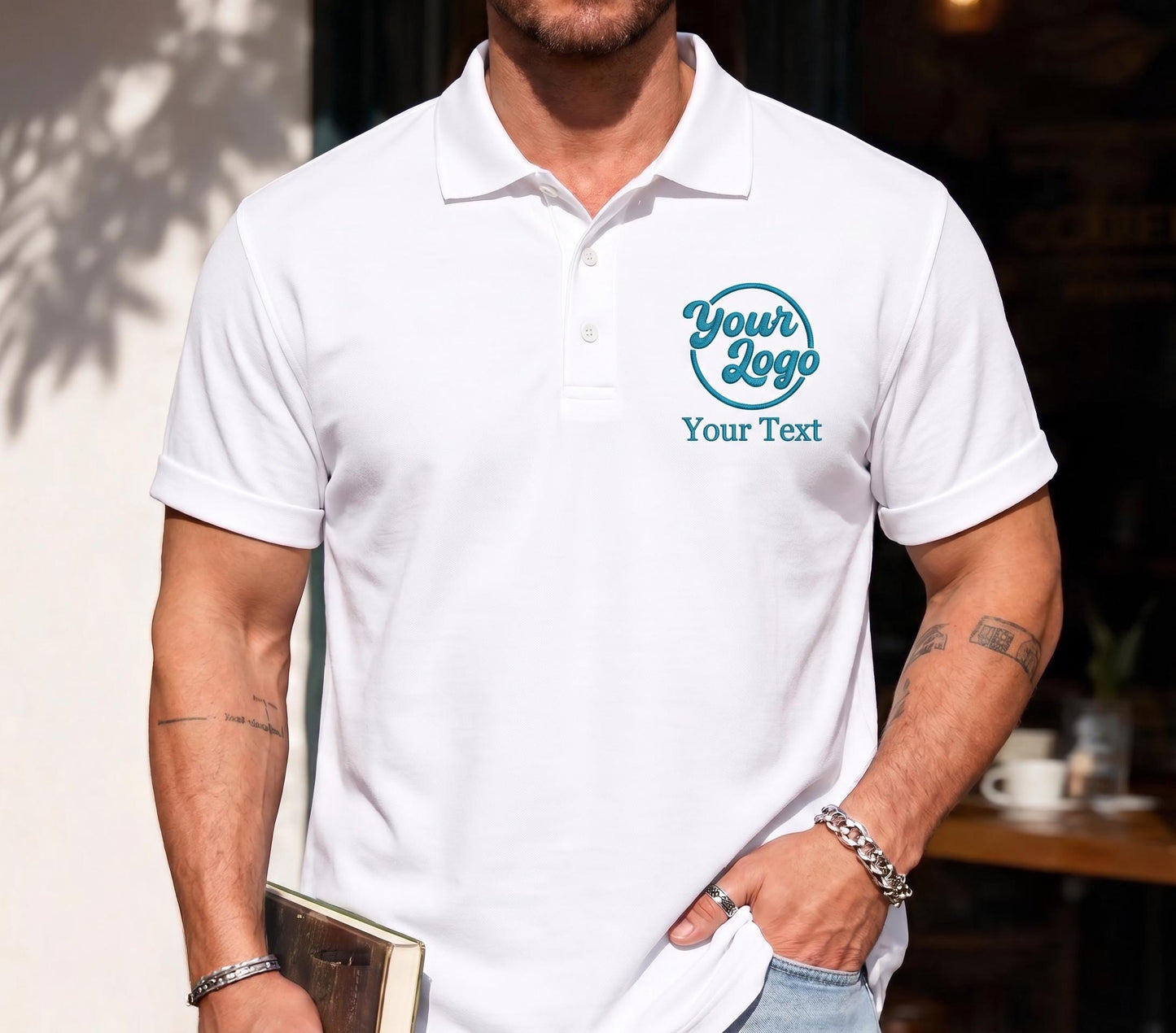 Custom Logo Embroidered Polo Shirt, Personalized Business Uniform Top