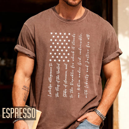 Pledge of Allegiance USA Flag Shirt, Patriotic Fourth of July Tee
