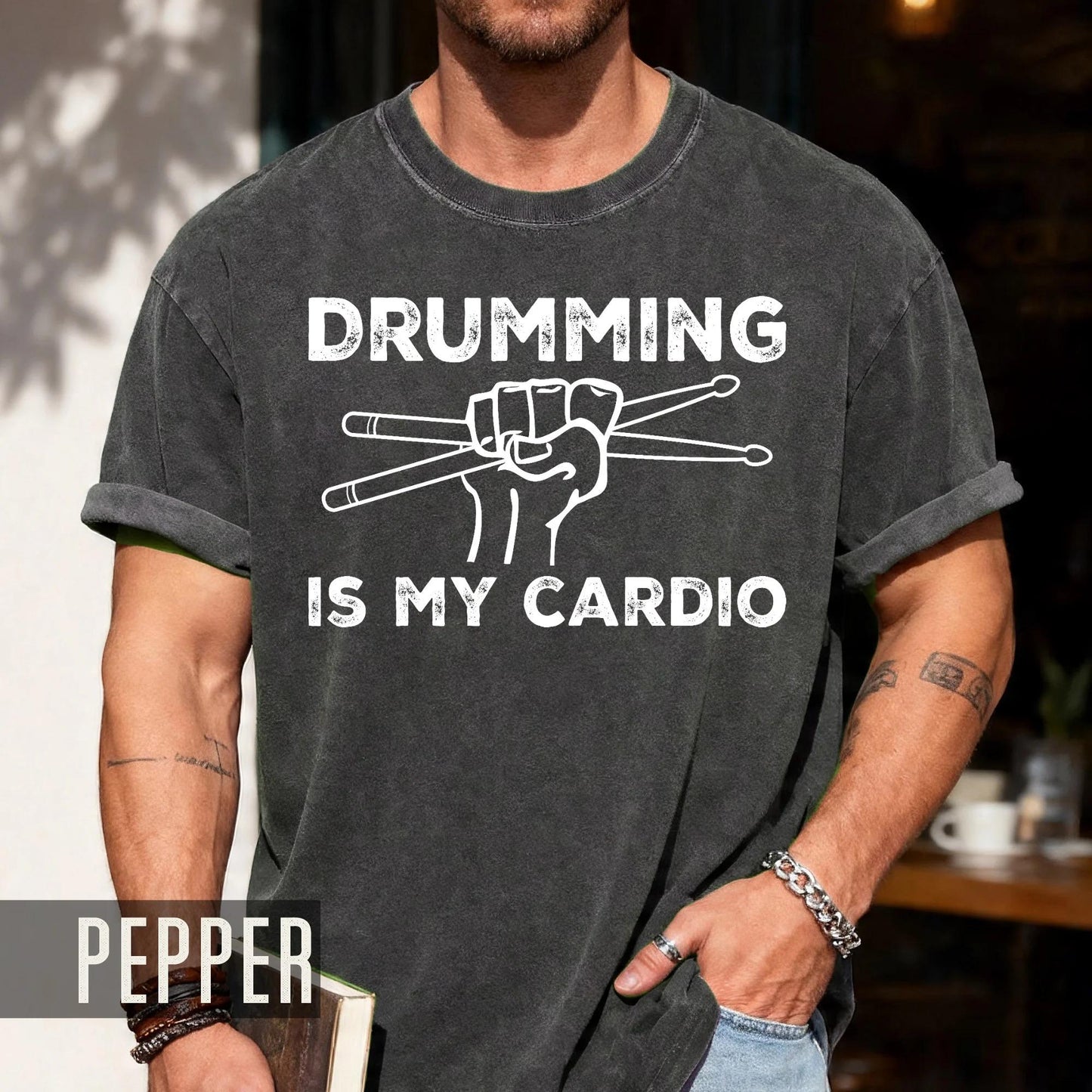 Drumming is My Cardio Shirt, Funny Drummer Gift for Musicians