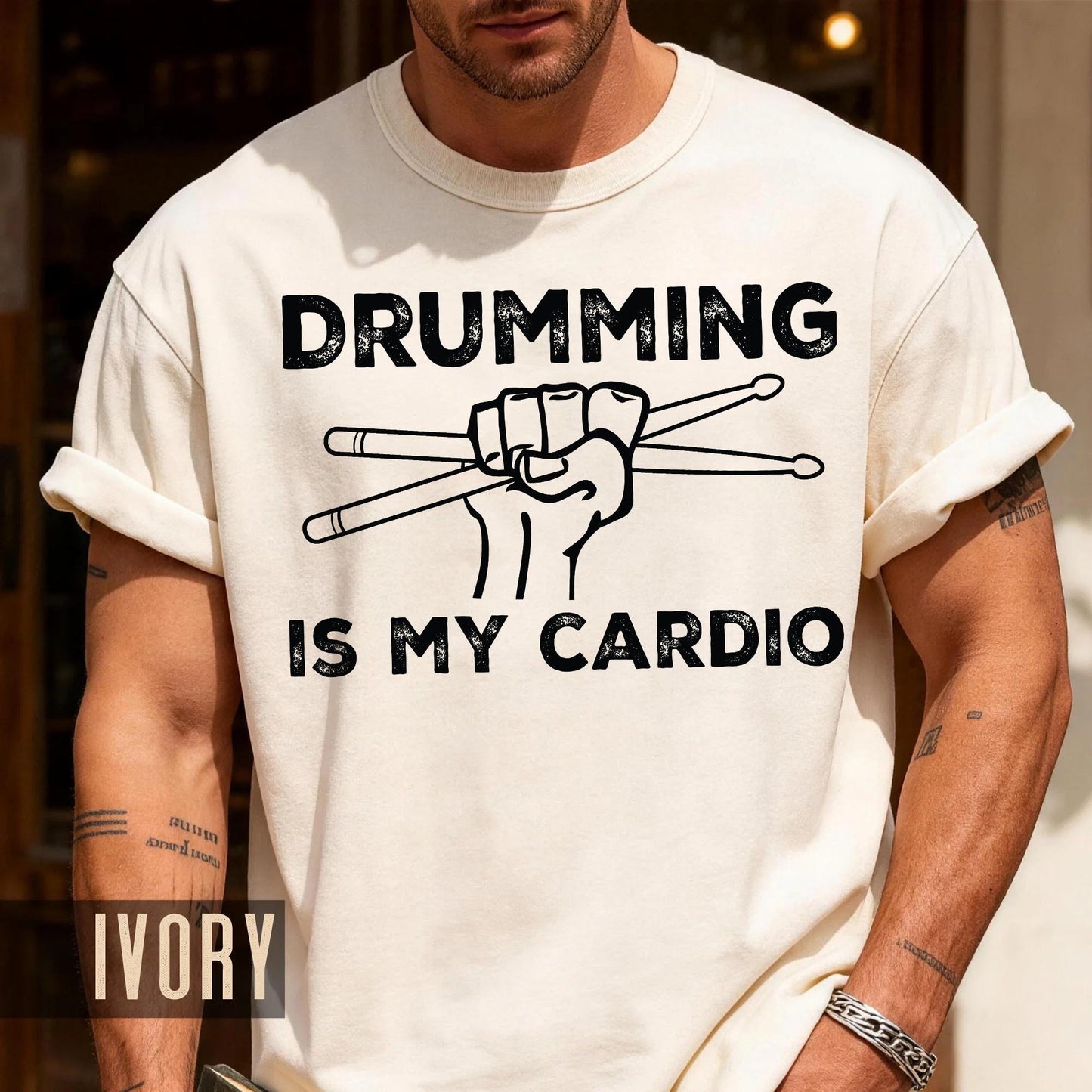 Drumming is My Cardio Shirt, Funny Drummer Gift for Musicians