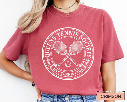 Queens Tennis Society NYC Tennis Club Shirt, Old Money Sporty Tee