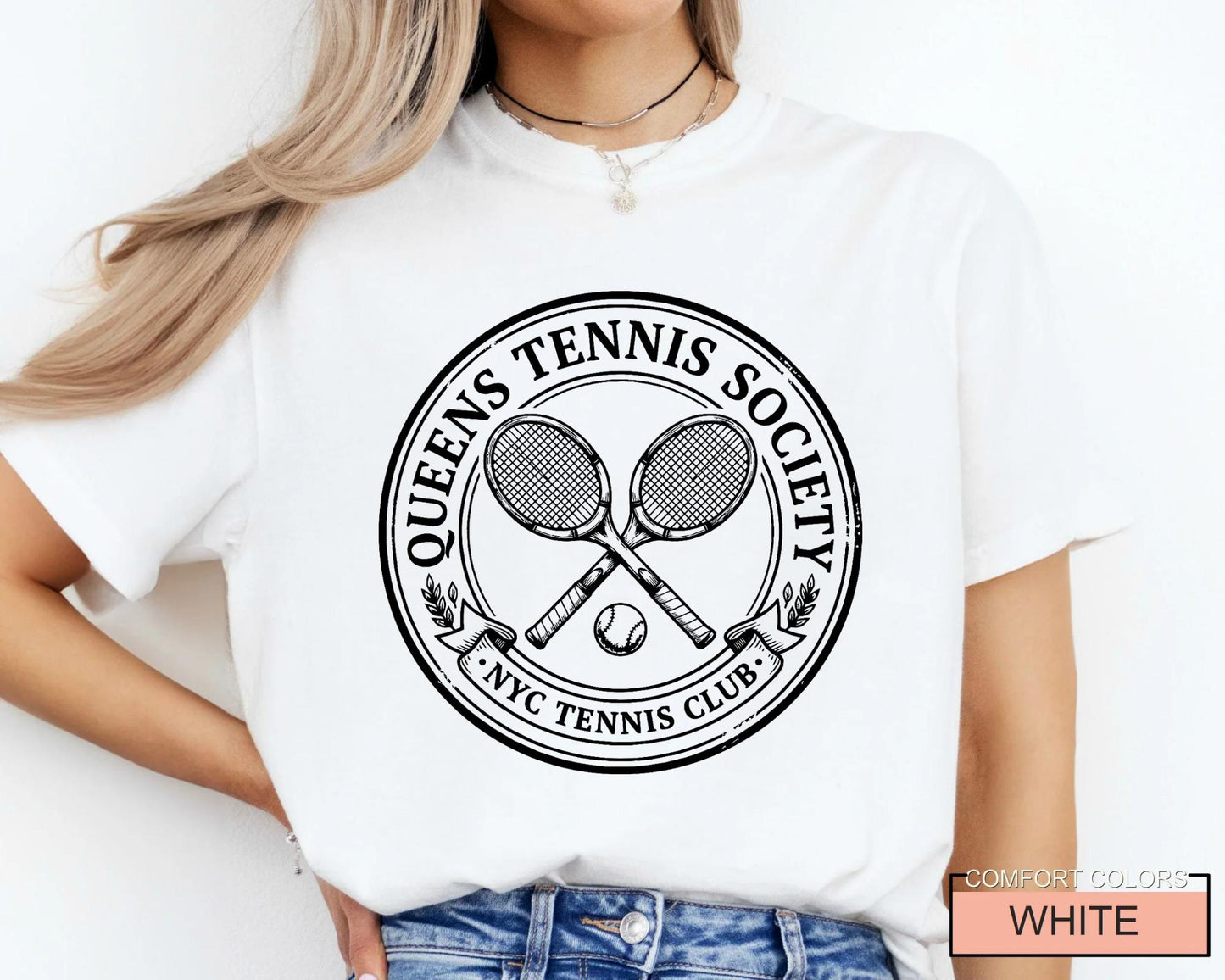 Queens Tennis Society NYC Tennis Club Shirt, Old Money Sporty Tee