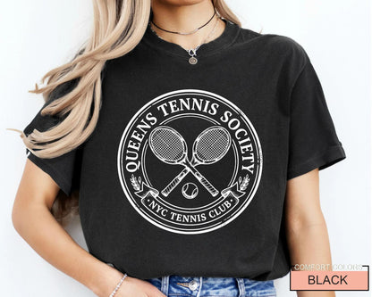 Queens Tennis Society NYC Tennis Club Shirt, Old Money Sporty Tee