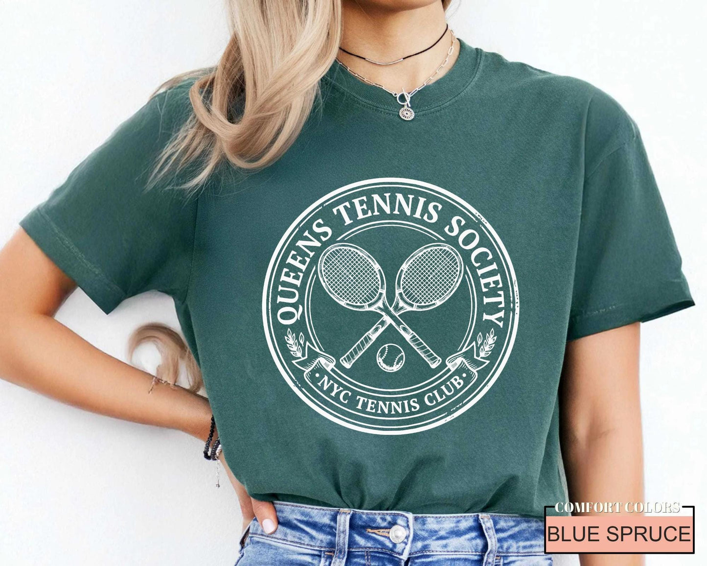 Queens Tennis Society NYC Tennis Club Shirt, Old Money Sporty Tee