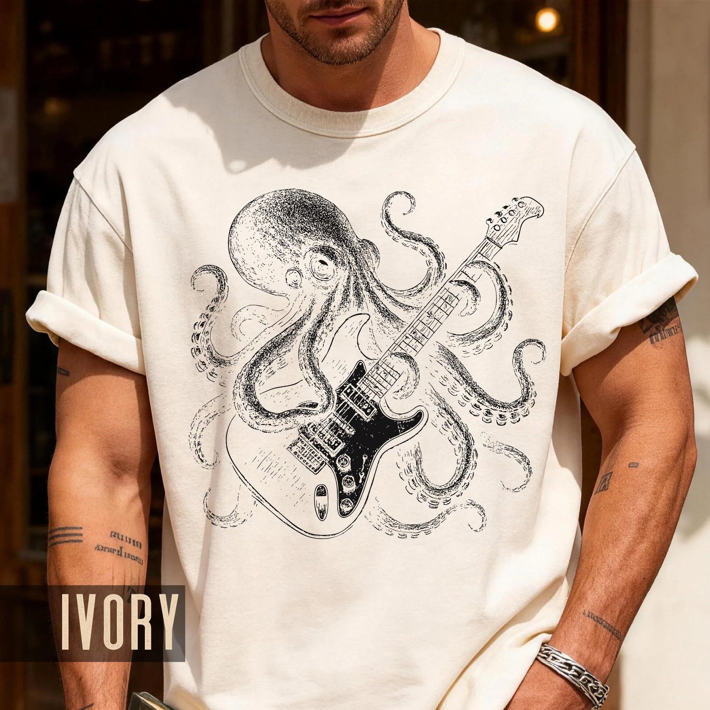 Guitarist Octopus T-Shirt: Rock and Roll Music Lover Gift