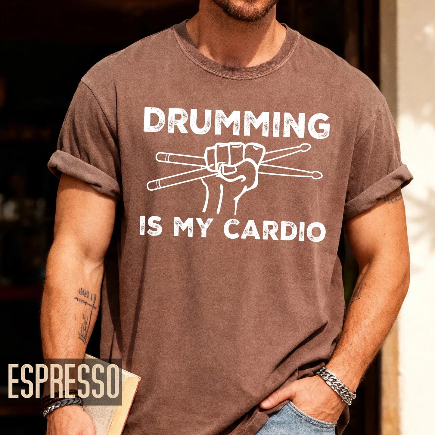 Drumming is My Cardio Shirt, Funny Drummer Gift for Musicians