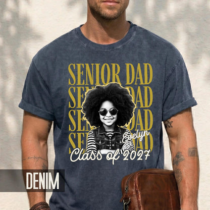 Custom Photo Senior Dad Shirt, Personalized Father Graduation Gift