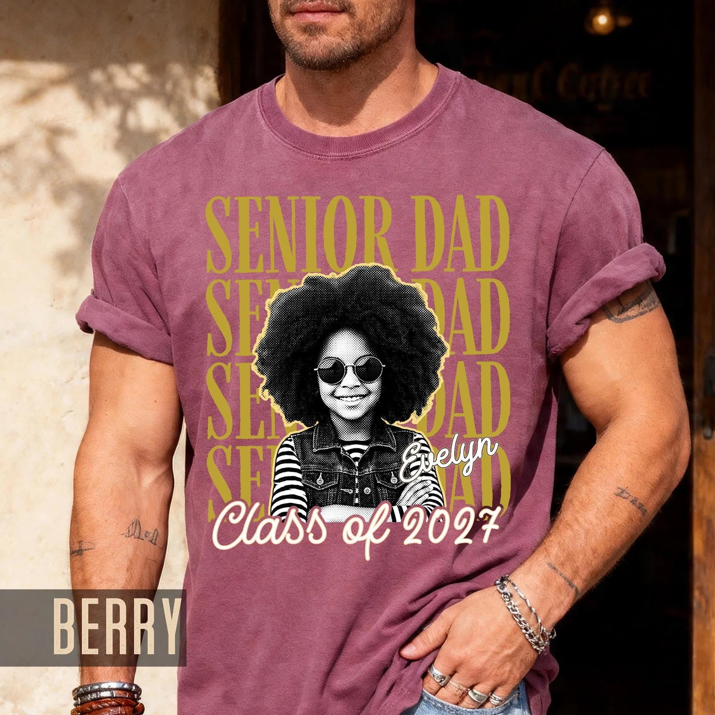 Custom Photo Senior Dad Shirt, Personalized Father Graduation Gift