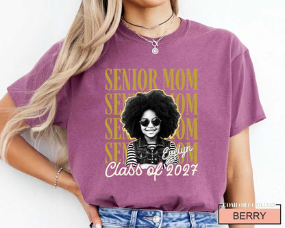 Custom Photo Senior Mom Shirt, Personalized Mother Graduation Gift