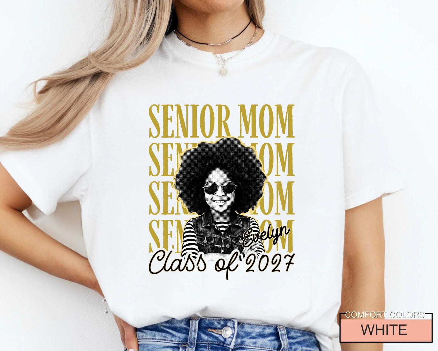 Custom Photo Senior Mom Shirt, Personalized Mother Graduation Gift