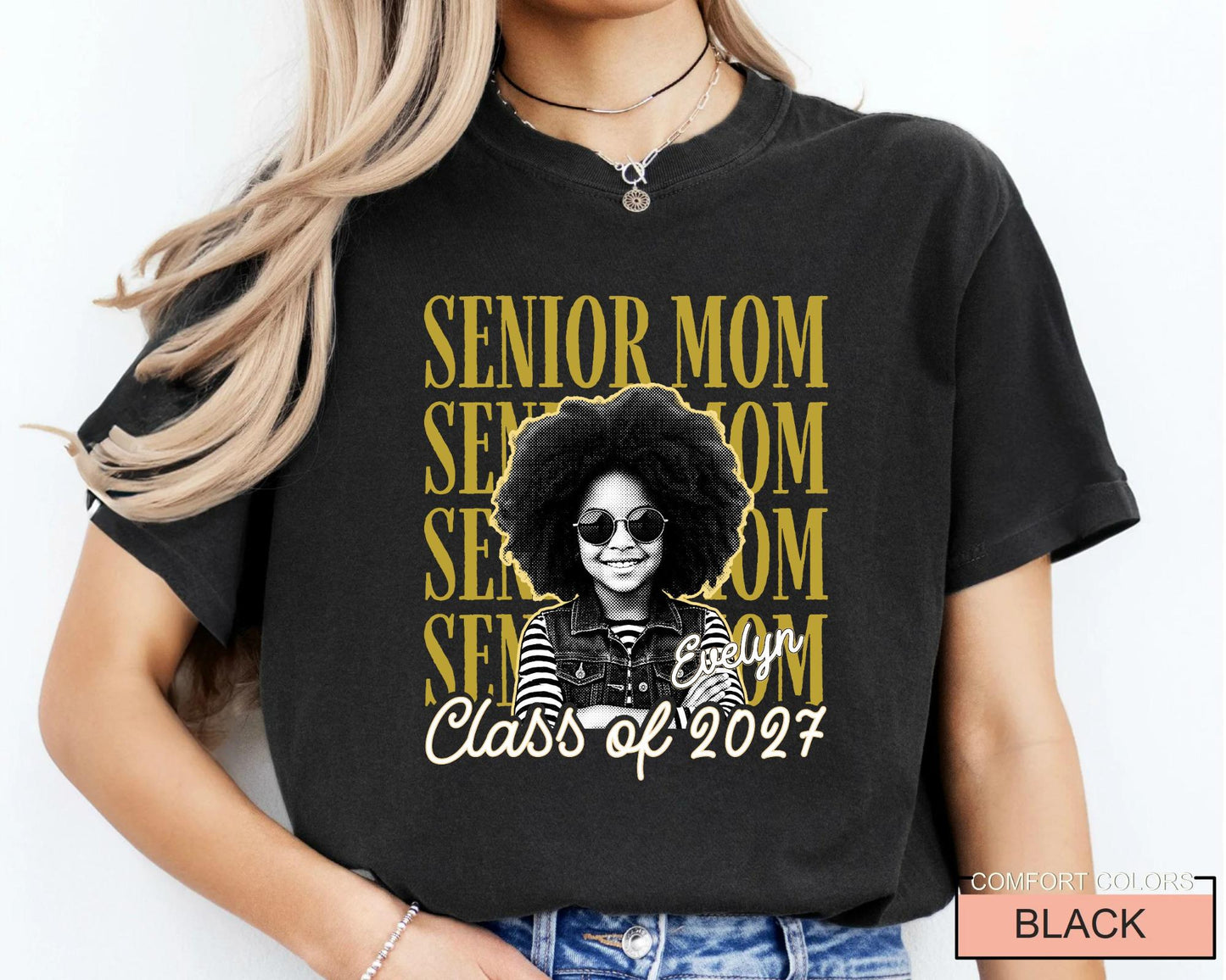 Custom Photo Senior Mom Shirt, Personalized Mother Graduation Gift