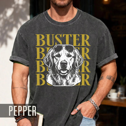 Cool Dog Portrait Shirt, Custom Golden Retriever Photo Tee