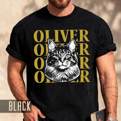 Custom Cat Portrait Shirt, Pet Photo Graphic Tee