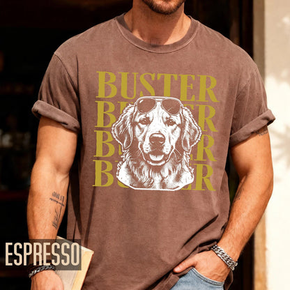 Cool Dog Portrait Shirt, Custom Golden Retriever Photo Tee