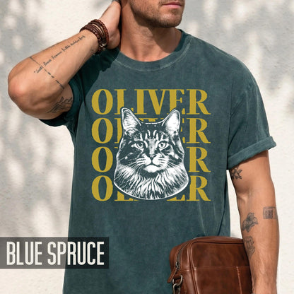 Custom Cat Portrait Shirt, Pet Photo Graphic Tee