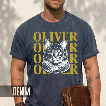 Custom Cat Portrait Shirt, Pet Photo Graphic Tee