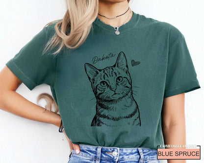 Custom Cat Photo Shirt, Personalized Pet Picture Tee