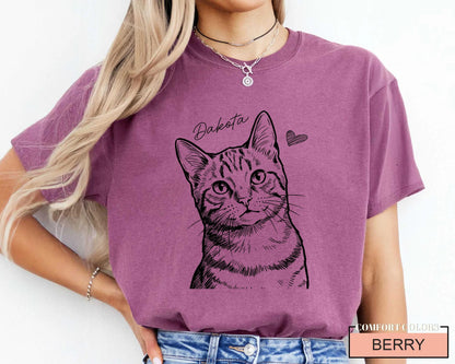Custom Cat Photo Shirt, Personalized Pet Picture Tee