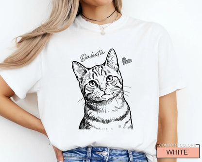 Custom Cat Photo Shirt, Personalized Pet Picture Tee