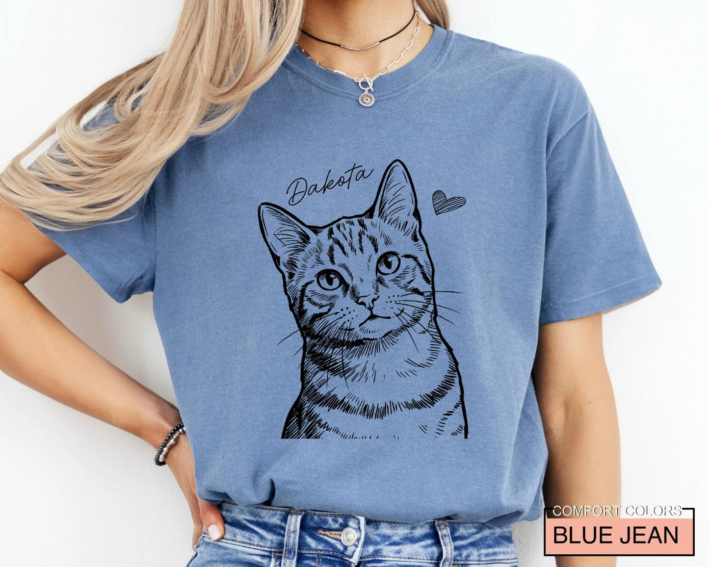 Custom Cat Photo Shirt, Personalized Pet Picture Tee