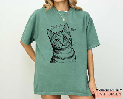 Custom Cat Photo Shirt, Personalized Pet Picture Tee