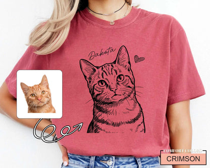 Custom Cat Photo Shirt, Personalized Pet Picture Tee